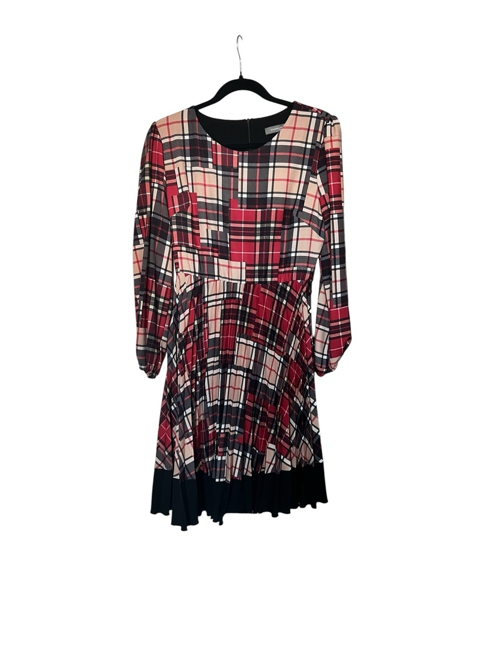 SANDRO FERRONE Pleated Patch Work Midi Dress